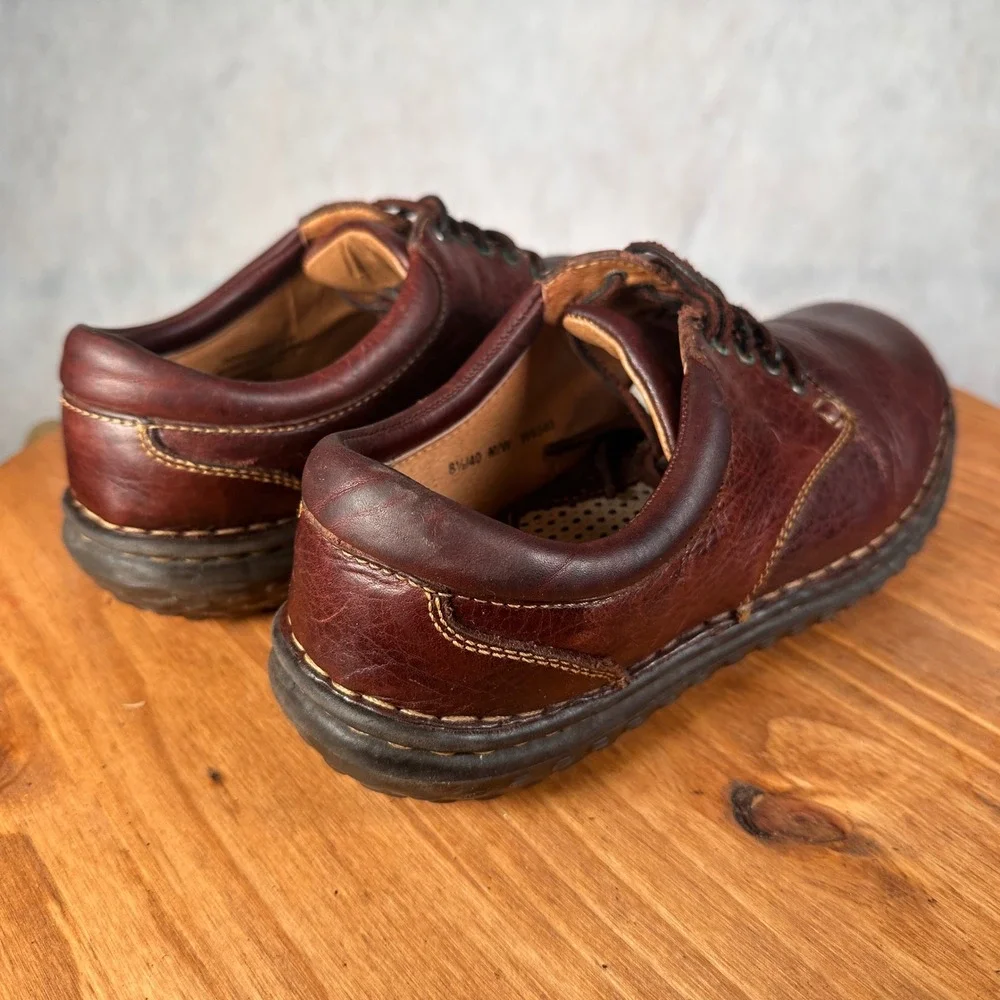 Born Leather Oxford Shoes Womens 8.5 Brown Good W6540 Lace Up Comfort Casual